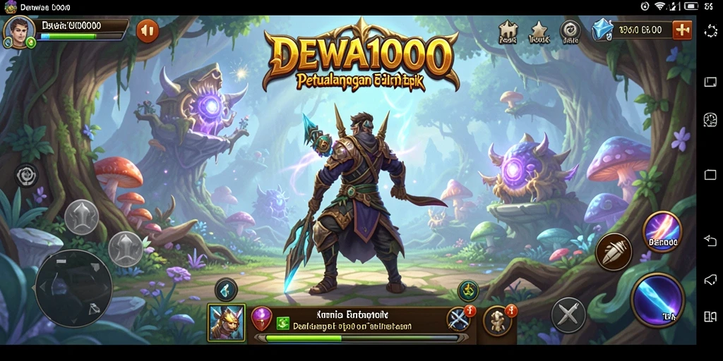 Screenshot gameplay DEWA1000 menampilkan petualangan seru di dunia RPG.