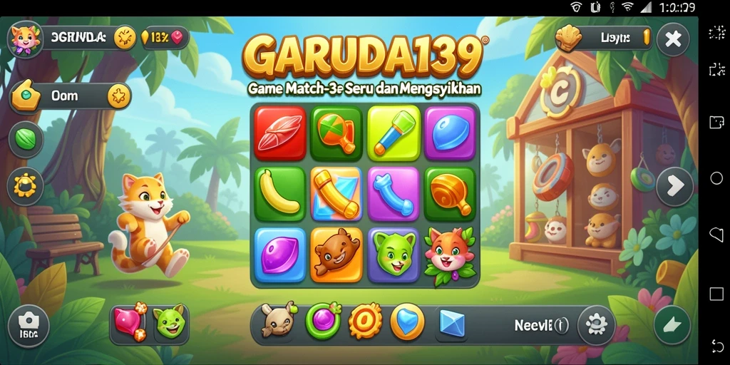 Tampilan gameplay seru di GARUDA138 dengan objek berwarna yang memikat.