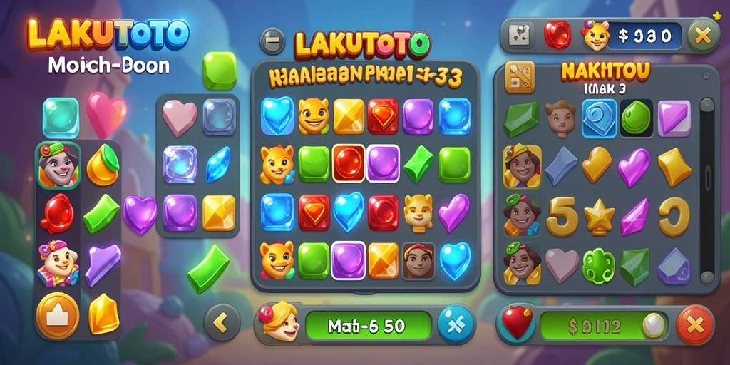 Screenshot menampilkan gameplay seru LAKUTOTO yang penuh warna.