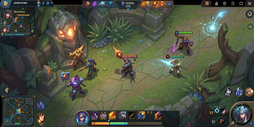 Screenshot gameplay LPO88 menampilkan aksi epik dalam pertandingan MOBA.