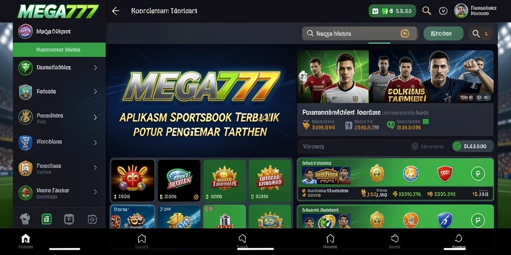 Tampilan gameplay MEGA777 dengan fitur taruhan yang menarik dan informatif.