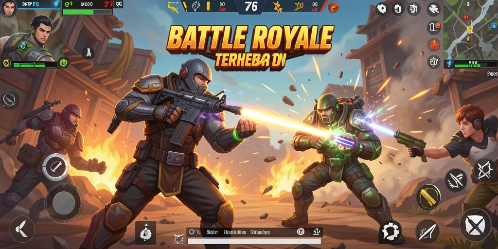 Gameplay MPO76 yang intens dan mendebarkan dalam arena Battle Royale.