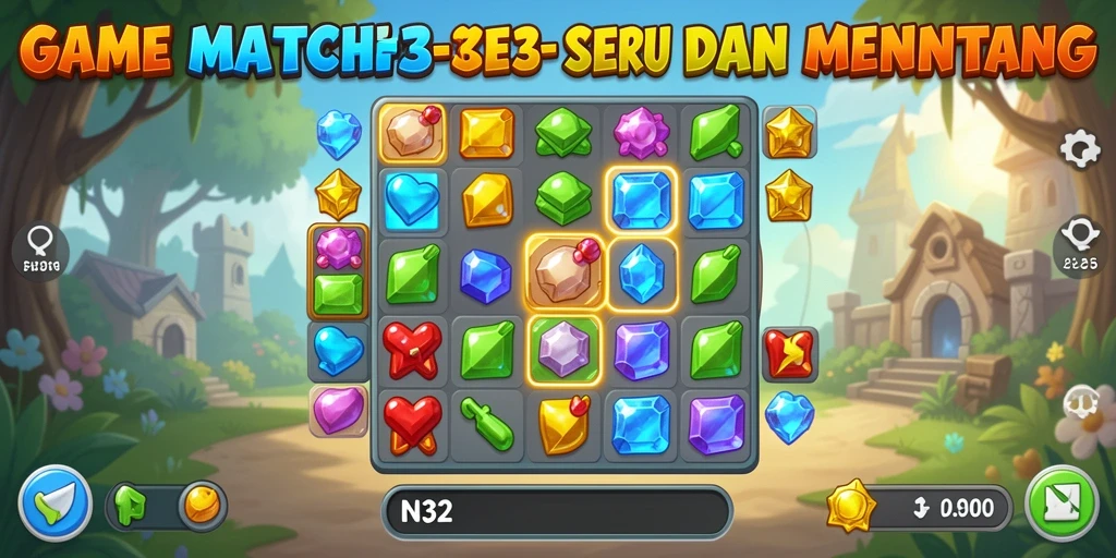 Tampilan menarik dari gameplay N32 yang seru dalam kategori Match-3.