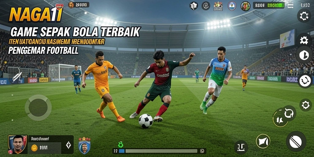 Tangkapan layar NAGA11 menunjukkan aksi seru dalam permainan sepak bola.